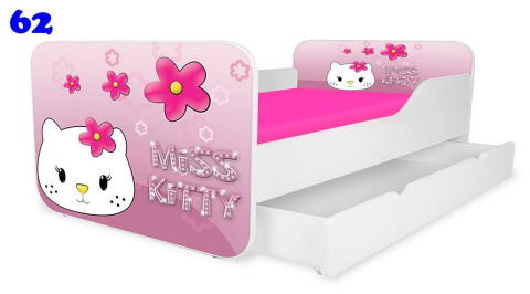 NOBIKO Łóżka dziecięce KWADRA 140x70/160x80/180x80 Hello Kitty 62