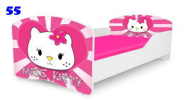 NOBIKO Łóżko dziecięce RAINBOW Księżniczki Hello Kitty 160x80