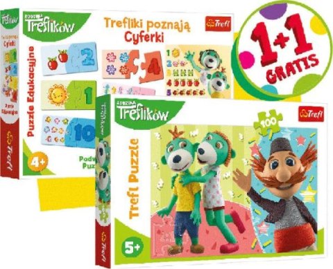 Duopack Trefliki Cyferki + puzzle 100el 90961 Trefl