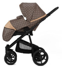 APUS Monogram 2w1 Dada Prams wózek dziecięcy - Monogram Dark Beige