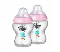 Tommee Tippee Butelka dekorowana 2x 260 ml 225504 różowy