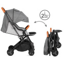 MAVERO Kidwell Lekki wózek spacerowy 6,4 kg - CZARNY/BRĄZ