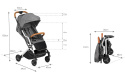 MAVERO Kidwell Lekki wózek spacerowy 6,4 kg - SREBRNY/BRĄZ