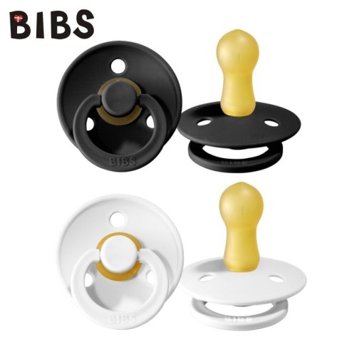 BIBS COLOUR 2-PACK BLACK & WHITE S Smoczek Uspokajający kauczuk Hevea