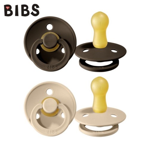 BIBS COLOUR 2-PACK VANILLA & MUSTARD S Smoczek Uspokajający kauczuk Hevea