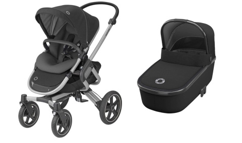 NOVA 4 Maxi Cosi wózek 2w1 + CabrioFix za 1zł, wózek głęboko-spacerowy składanie bez użycia rąk - ESSENTIAL BLACK