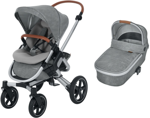 NOVA 4 Maxi Cosi wózek 2w1 + CabrioFix za 1zł, wózek głęboko-spacerowy składanie bez użycia rąk - nomad grey