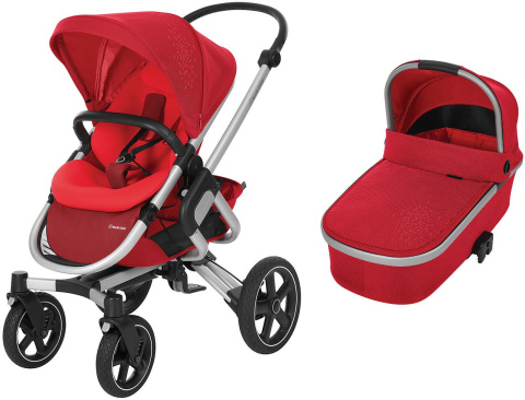 NOVA 4 Maxi Cosi wózek 2w1 + CabrioFix za 1zł, wózek głęboko-spacerowy składanie bez użycia rąk - vivid red