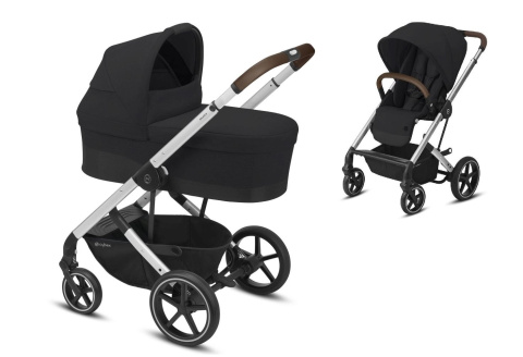 BALIOS S Lux CYBEX 2w1 Wózek głęboko-spacerowy - Deep Black (Silver)