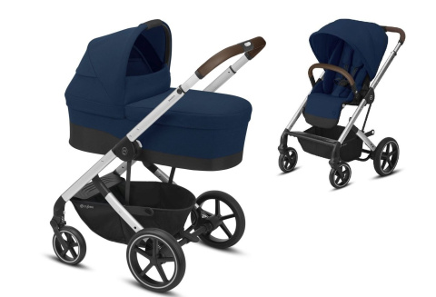 BALIOS S Lux CYBEX 2w1 Wózek głęboko-spacerowy - Navy Blue (Silver)