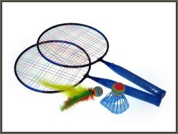 Badminton metalowy z lotką i piłeczką w siatce HIPO
