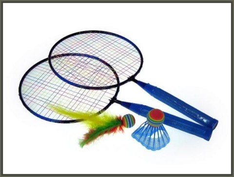 Badminton metalowy z lotką i piłeczką w siatce HIPO