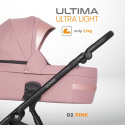 RIKO ULTIMA ULTRA LIGHT 2w1 Wózek wielofunkcyjny z ultralekką gondolą - 02 PINK