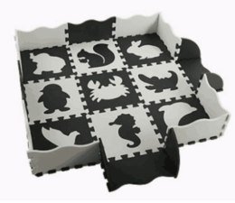Mata edukacyjna piankowa puzzle kojec 114 x 114 x 1 cm czarna 25 elementów