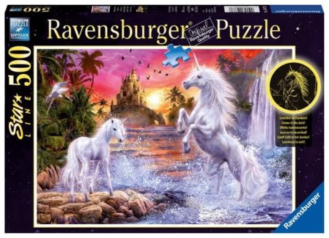 Puzzle 500el świecące w ciemności Jednorożec nad rzeką 148738 RAVENSBURGER p6