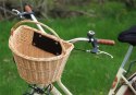 Koszyk wiklinowy na rower beżowy