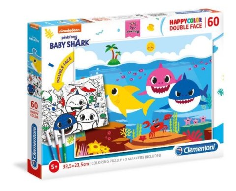 Clementoni Puzzle 60el Double Face Baby Shark 26093