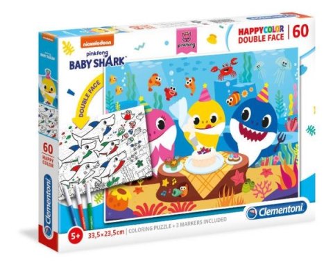 Clementoni Puzzle 60el Double Face Baby Shark 26095