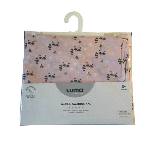 Muślinowy Otulacz 110x110 LUMA Racoon Pink