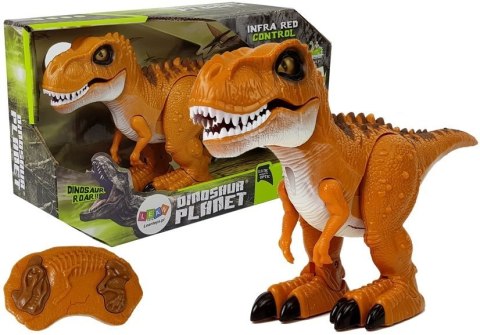 Dinozaur Zdalnie Sterowany R/C Brąz Dźwięk Światło Tyranozaur