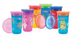 Nuby Kubek 360° dekorowany 300 ml z nakładką ochronną ID10411