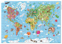 Puzzle w walizce Mapa Świata 300 elementów, Janod