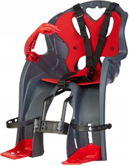 HTP Design LUIGINO z pałakiem, przedni fotelik rowerowy mocowany na ramę - szary