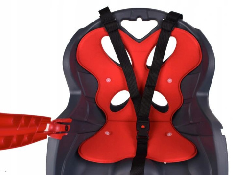 HTP Design LUIGINO z pałakiem, przedni fotelik rowerowy mocowany na ramę - szary