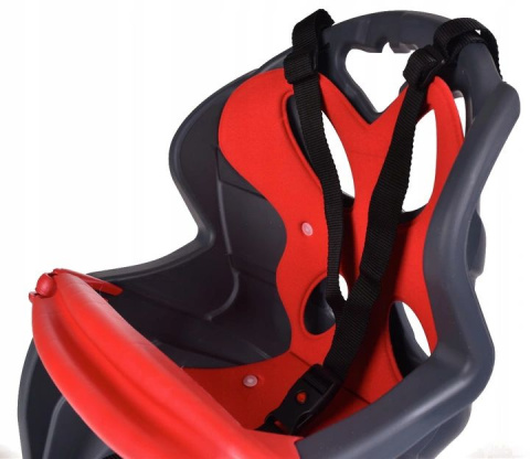 HTP Design LUIGINO z pałakiem, przedni fotelik rowerowy mocowany na ramę - szary