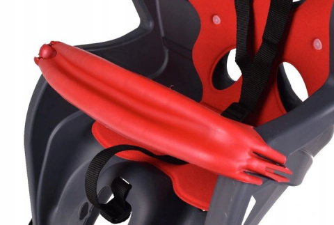 HTP Design LUIGINO z pałakiem, przedni fotelik rowerowy mocowany na ramę - szary