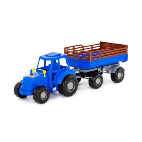Polesie 84781 Traktor "Majster" niebieski z przyczepą Nr2 w siatce
