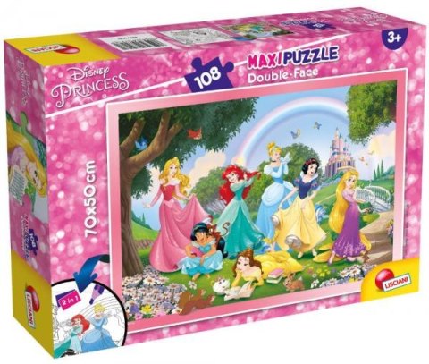 Puzzle dwustronne Maxi 108 elementów Princess. Księżniczki 74181 LISCIANI