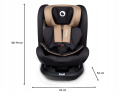 BASTIAAN RWF Lionelo Obrotowy fotelik samochodowy z Isofix 0-36 kg - BEIGE LATTE