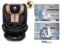 BASTIAAN RWF Lionelo Obrotowy fotelik samochodowy z Isofix 0-36 kg - BEIGE LATTE