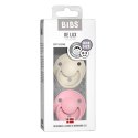 BIBS DE LUX 2-PACK IVORY & BABY PINK Smoczek uspokajający silikonowy ONE SIZE