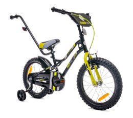 Rowerek dla chłopca 16 cali Tiger Bike z pchaczem czarny & żołty & szary