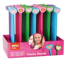 Ołówki z gumką Apli Kids - Serduszka 42 szt. DISPLAY