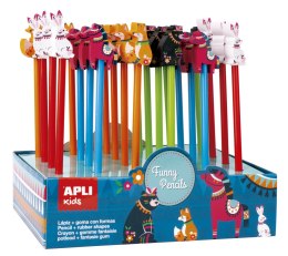 Ołówki z gumką Apli Kids - Zwierzątka 24 szt. DISPLAY