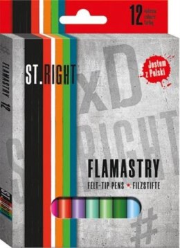 Flamastry 12 kolorów ST.RIGHT MAJEWSKI
