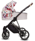 MUSSE 3w1 BabyActive wózek głęboko-spacerowy + fotelik samochodowy Kite 0-13kg - Light Rose / stelaż Nikiel