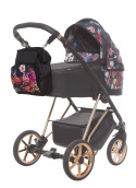 MUSSE 3w1 BabyActive wózek głęboko-spacerowy + fotelik samochodowy Kite 0-13kg - Light Rose / stelaż Nikiel