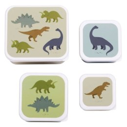 A Little Lovely Company - 4 Lunchboxy śniadaniówki Dinozaur