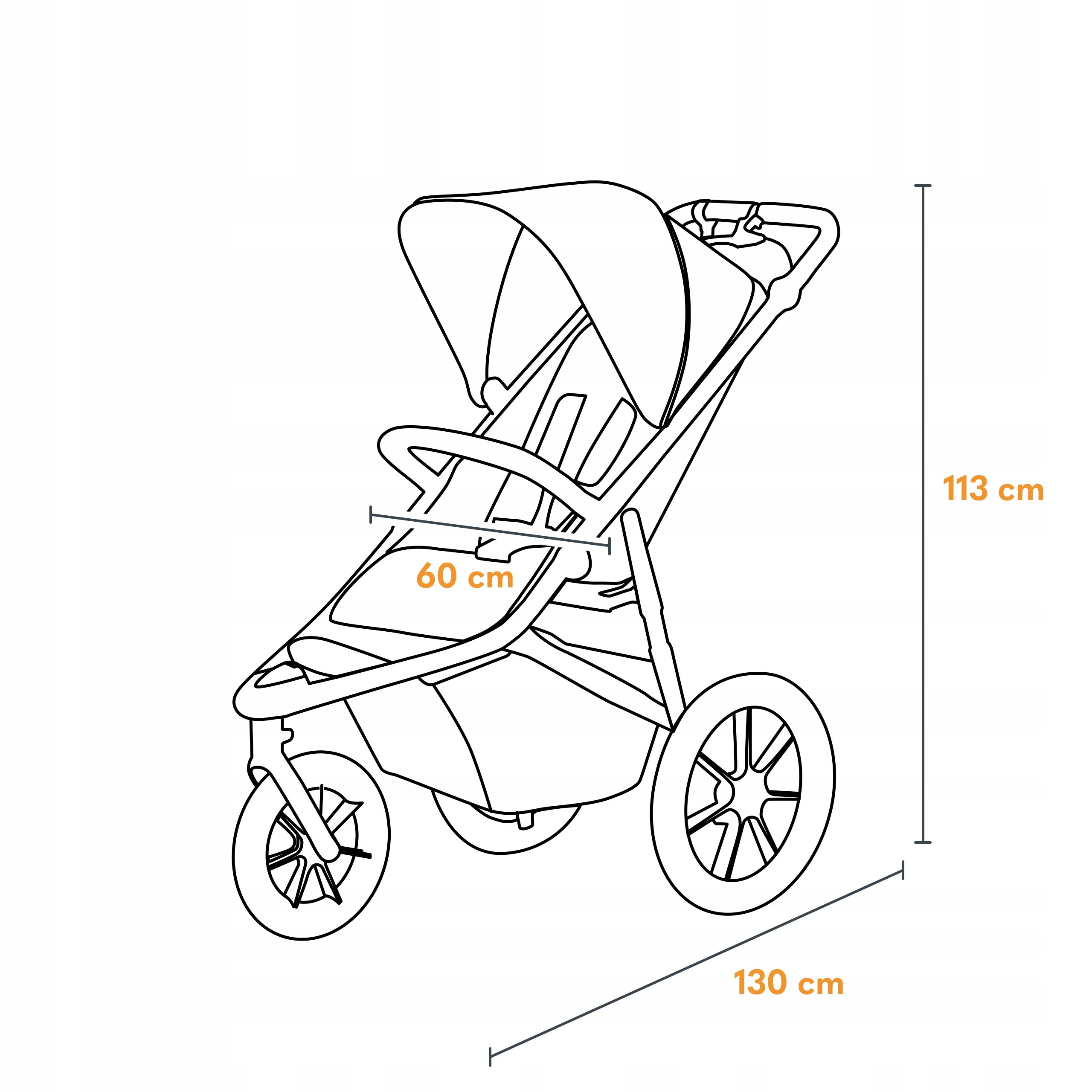 Wózek do biegania wielofunkcyjny 2w1 spacerowy 3 duże koła lionelo Azura Waga wózka 13.2 kg