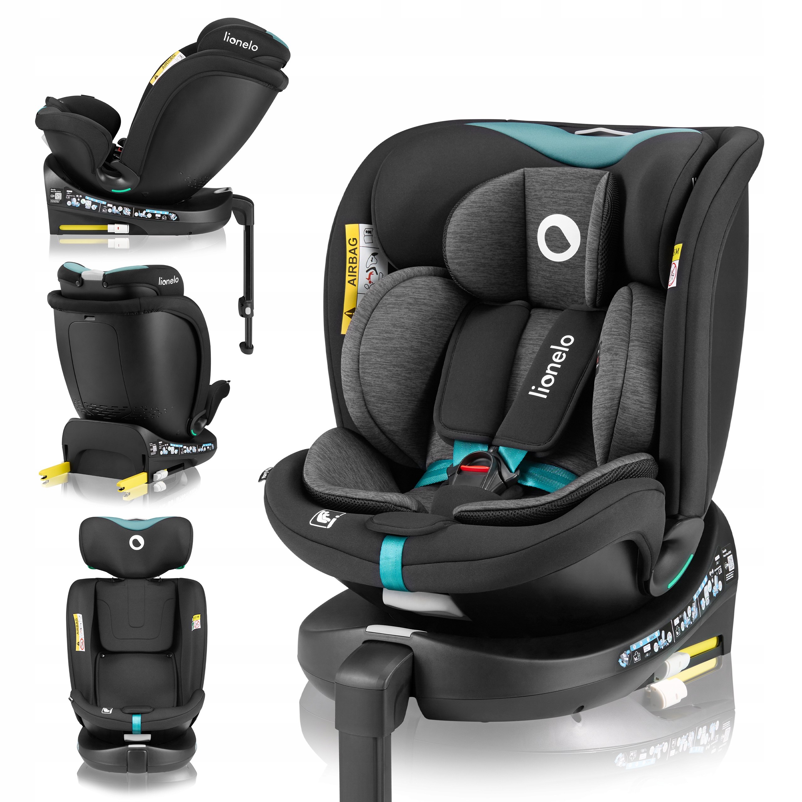 Fotelik samochodowy OBROTOWY baza 360° ISOFIX 40-150cm Lionelo Navy i-Size Szerokość produktu 44 cm